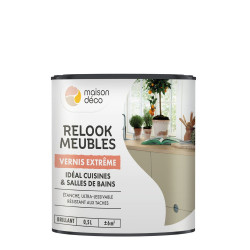 Vernis protecteur Relook meuble MAISON DECO, transparent brillant, 0.5 l de marque MAISON DECO, référence: B9805500