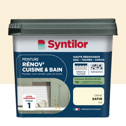 Peinture meuble craie satin SYNTILOR Renov' cuisine et bain 0.75l - SYNTILOR