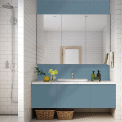Peinture meuble bleu orage satin SYNTILOR Renov' cuisine et bain 0.75l - SYNTILOR