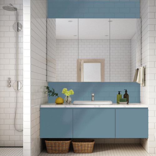 Peinture meuble bleu orage satin SYNTILOR Renov' cuisine et bain 0.75l - SYNTILOR