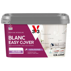 Peinture mur, plafond, boiserie blanc velours V33 Easy cover® 2.5L de marque V33, référence: B9807500