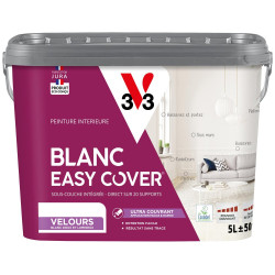 Peinture mur et plafond, boiserie blanc velours V33 Easy cover 5l de marque V33, référence: B9807600
