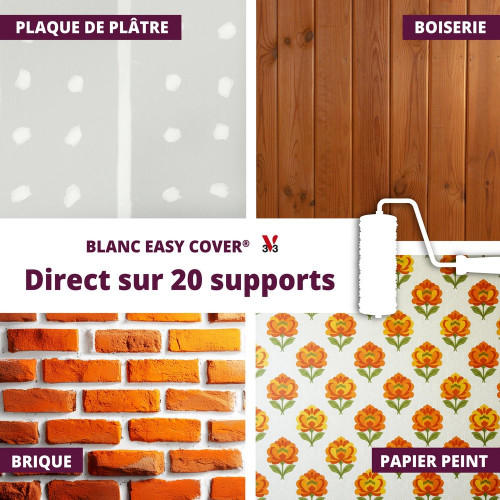 Peinture mur et plafond, boiserie blanc velours V33 Easy cover 5l - V33