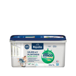Peinture mur et plafond RIPOLIN Illico blanc satin 3l de marque RIPOLIN, référence: B9807700