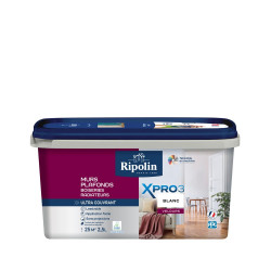 Peinture mur, plafond, boiserie blanc velours RIPOLIN Xpro3 2.5L de marque RIPOLIN, référence: B9808000