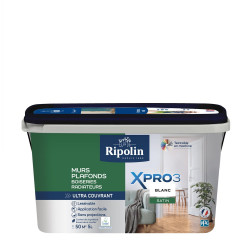 Peinture mur, plafond, boiserie blanc satin RIPOLIN Xpro3 5L de marque RIPOLIN, référence: B9808200
