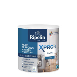 Peinture mur blanc mat RIPOLIN Xpro3 0.5L de marque RIPOLIN, référence: B9808600