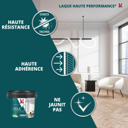Peinture mur, porte, boiserie blanc velours V33 Laque haute performance 3L - V33