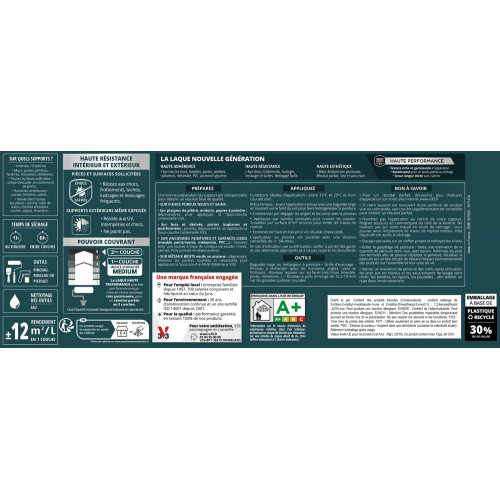 Peinture mur, porte, boiserie blanc velours V33 Laque haute performance 3L - V33