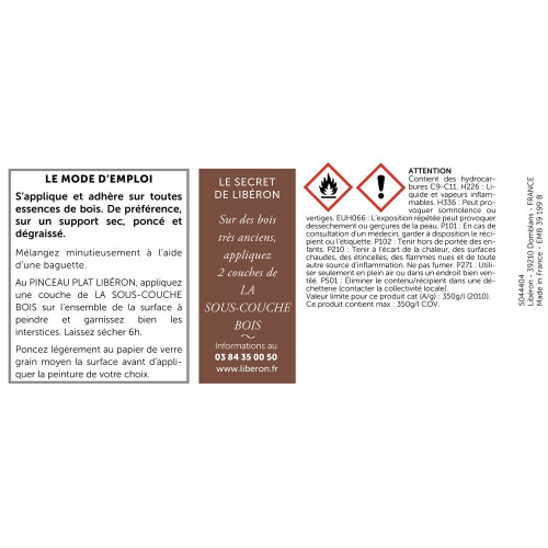 Primaire, Bois tannique, LIBÉRON, blanc 1 l - LIBERON