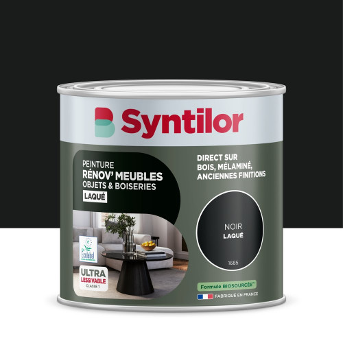 Peinture de rénovation meuble et objet SYNTILOR  noir laque 0,5L - SYNTILOR
