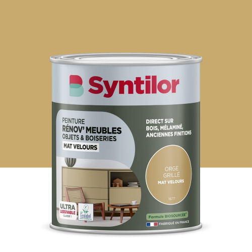 Peinture de rénovation meuble et objet SYNTILOR  orge grille velours 1L - SYNTILOR