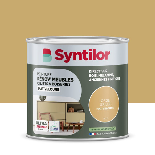Peinture de rénovation meuble et objet SYNTILOR  orge gril velours 0,5L - SYNTILOR