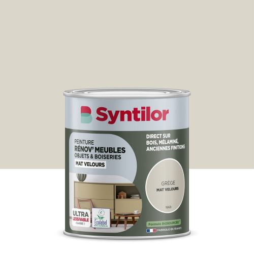 Peinture de rénovation meuble et objet SYNTILOR  grege velours 0,25L - SYNTILOR