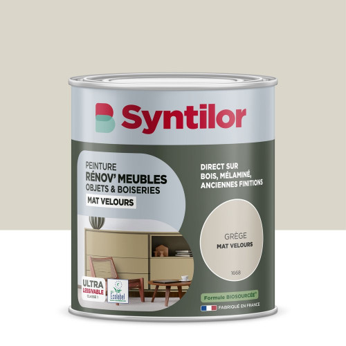 Peinture de rénovation meuble et objet SYNTILOR  grege velours 1L - SYNTILOR