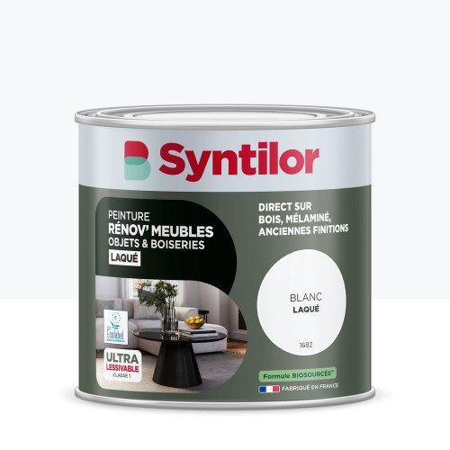 Peinture de rénovation meuble et objet SYNTILOR  blanc laque 0,5L - SYNTILOR