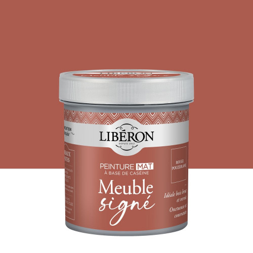 Peinture meuble boiserie Caséine, meuble signé LIBÉRON rouge pouzzolane mat 0.5L - LIBERON
