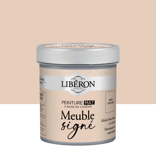 Peinture meuble et boiserie Caséine, meuble signé LIBÉRON rose poudré mat 0.5L - LIBERON