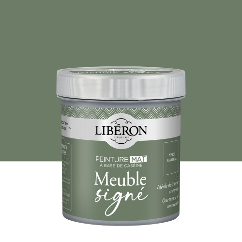 Peinture meuble et boiserie Caséine, meuble signé LIBÉRON vert bivouac mat 0.5L - LIBERON