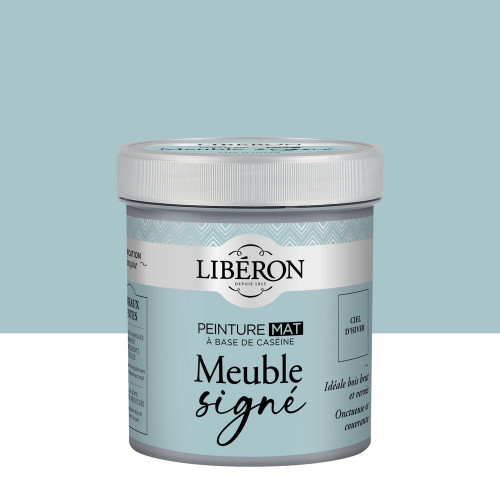 Peinture meuble et boiserie Caséine, meuble signé LIBÉRON ciel d'hiver mat 0.5L - LIBERON