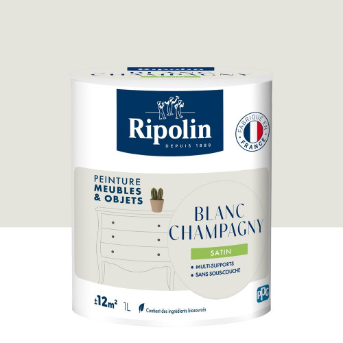 Peinture meuble et objet, RIPOLIN, blanc champagny 1l - RIPOLIN