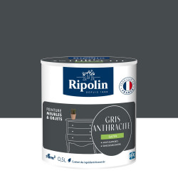 Peinture meuble et objet, RIPOLIN, gris anthrancite 0.5l de marque RIPOLIN, référence: B9816500