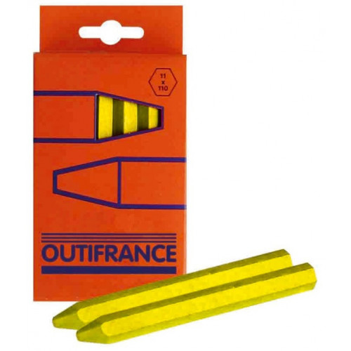Boîte de 12 craies jaunes industrielles - OUTIFRANCE 