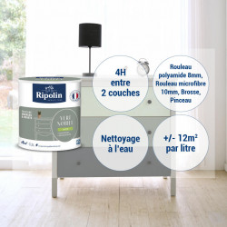 Peinture meuble et objet, RIPOLIN, noir houvert 0.5l - RIPOLIN
