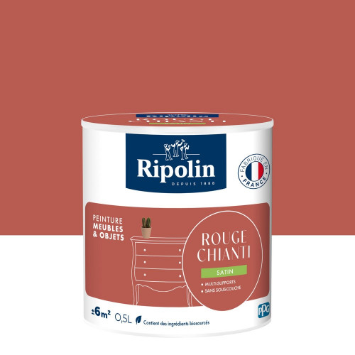 Peinture meuble et objet, RIPOLIN, rouge chianti 0.5l - RIPOLIN