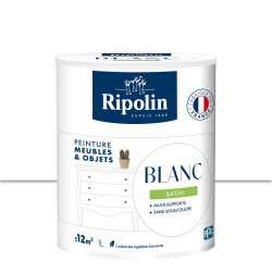 Peinture meuble et objet, RIPOLIN, blanc 1l de marque RIPOLIN, référence: B9817300