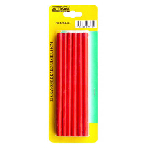 12 crayons de menuisier 18 cm - OUTIFRANCE 