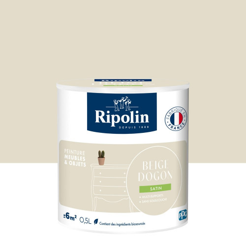 Peinture meuble et objet, RIPOLIN, beige dogon 0.5l - RIPOLIN