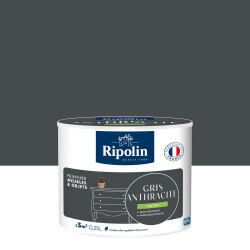 Peinture meuble et objet, RIPOLIN, gris anthracite 0.25l de marque RIPOLIN, référence: B9818200