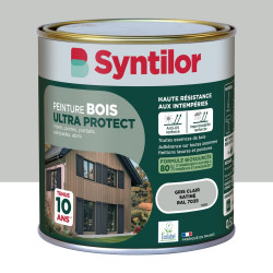 Peinture exterieure bois Ultra protect SYNTILOR gris clair satine  0.5l de marque SYNTILOR, référence: B9818600