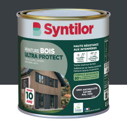 Peinture exterieure bois Ultra protect SYNTILOR gris anthracite satine0.5l de marque SYNTILOR, référence: B9818900