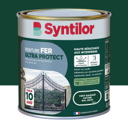 Peinture exterieure fer, alu Ultra protect SYNTILOR vert basque satine0.5l de marque SYNTILOR, référence: B9821700