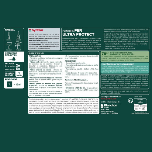 Peinture exterieure fer, aluminium Ultra protect SYNTILOR gris alu satine 2l - SYNTILOR