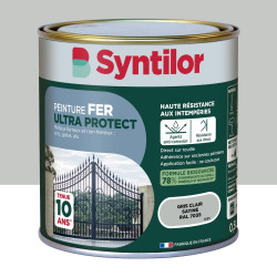 Peinture exterieure fer, alu Ultra protect SYNTILOR gris clair satine  0.5l de marque SYNTILOR, référence: B9822500