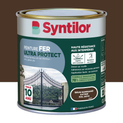 Peinture exterieure fer, alu Ultra protect SYNTILOR brun normand satine  0.5l de marque SYNTILOR, référence: B9822600