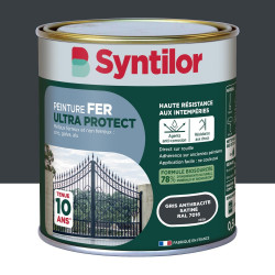 Peinture exterieure fer, alu Ultra protect SYNTILOR gris anthracite satine  0.5l de marque SYNTILOR, référence: B9822800