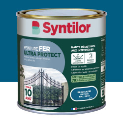 Peinture exterieure fer, alu Ultra protect SYNTILOR bleu capri satine  0.5l de marque SYNTILOR, référence: B9823000