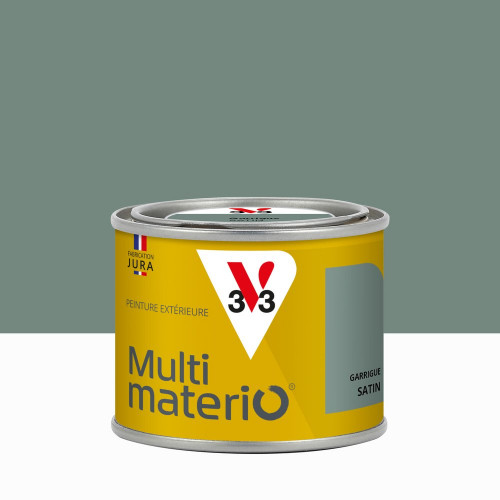 Peinture extérieure bois, fer, plastique V33 garrigue satiné 125ml - V33