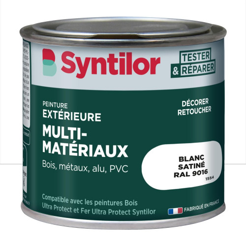 Peinture exterieure bois, aluminium, pvc . SYNTILOR blanc satine 125ml - SYNTILOR