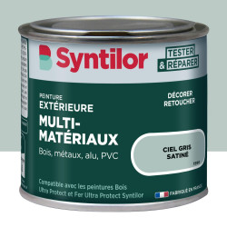 Peinture exterieure bois, aluminium, pvc . SYNTILOR ciel gris satine 125ml de marque SYNTILOR, référence: B9825600