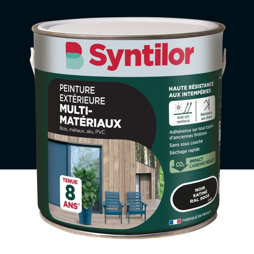 Peinture exterieure bois, aluminium, pvc . SYNTILOR noir satine 2l - SYNTILOR