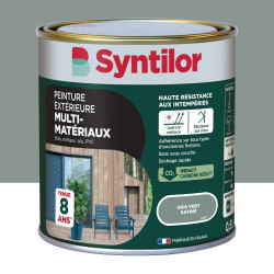 Peinture exterieure bois, aluminium, pvc . SYNTILOR gris vert satine 0.5l de marque SYNTILOR, référence: B9827700