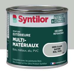Peinture exterieure bois, aluminium, pvc . SYNTILOR gris clair satine 125ml de marque SYNTILOR, référence: B9827900