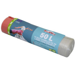 10 sacs poubelle de tri transparents lien coulissant 50 litres de marque Sans marque, référence: B9828200