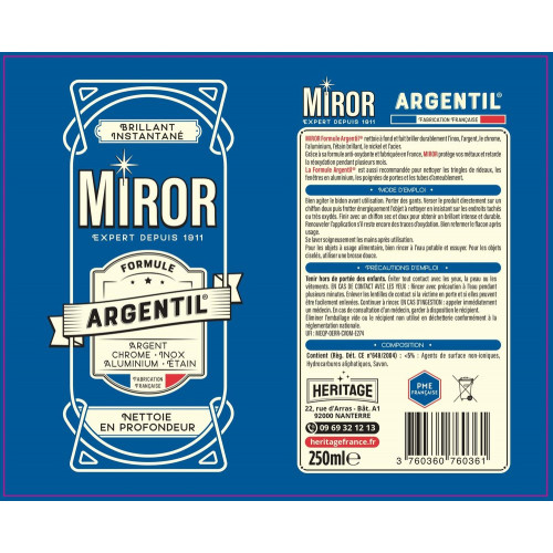 Nettoyant argenterie MIROR 0.250 l - MIROR