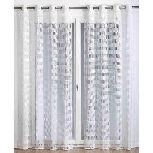 Voilage tamisant, Waska blanc l.140 x H.240 cm - ROCLE